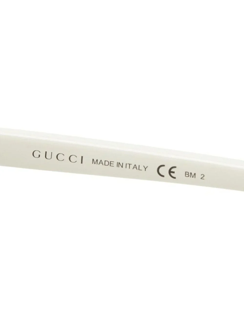 Gucci Teardrop Sunglasses S Gold White Acetate Plated Eyewear